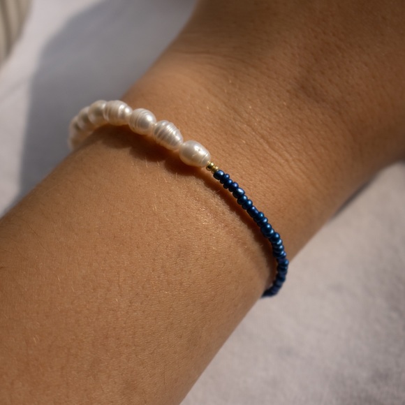 CUSTOM Freshwater Pearl Bracelet, Handmade Beaded Bracelet, Coastal Cowgirl - Picture 3 of 3